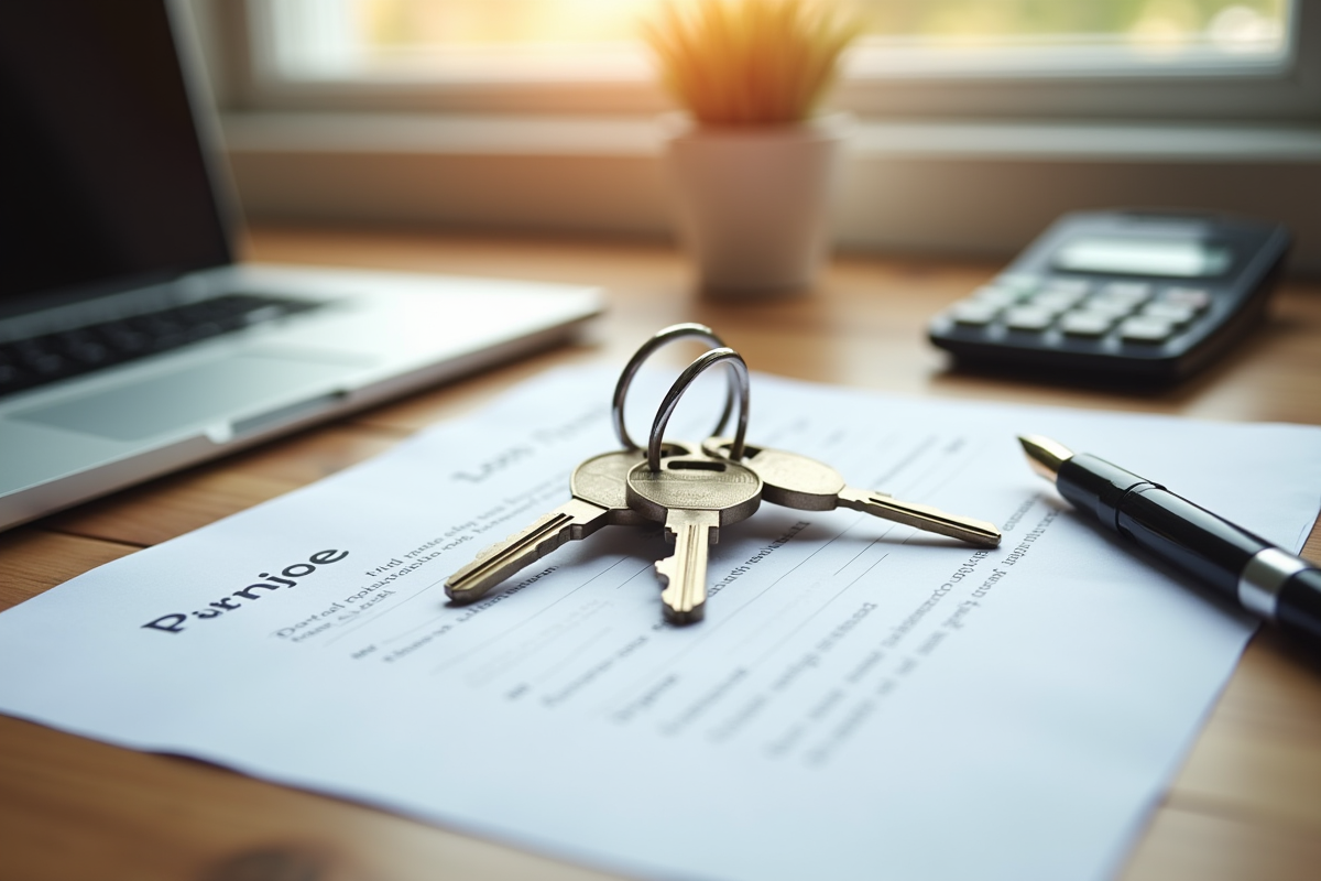 Clés de maison posées sur un contrat de prêt signé