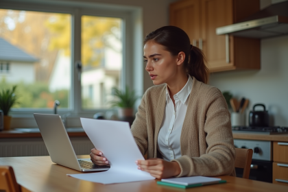 Jeune femme au travail dans une cuisine moderne