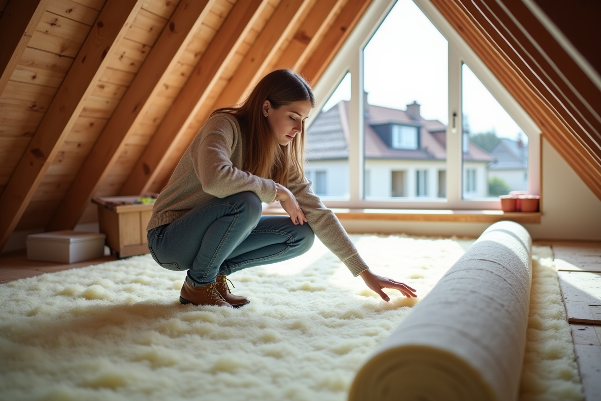 Jeune femme inspectant l