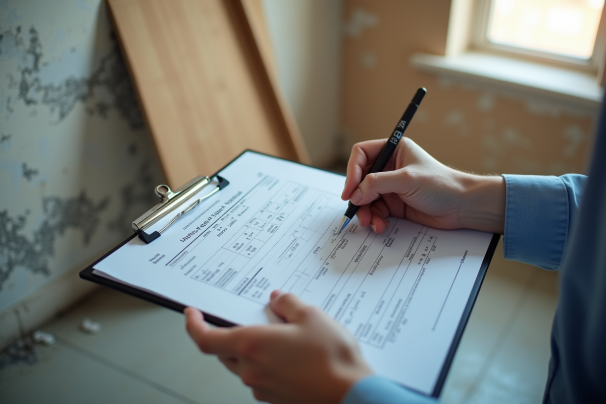 Main remplissant un rapport d